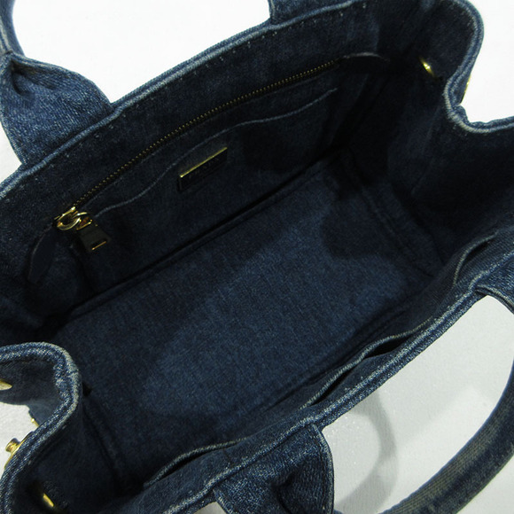 Prada Canapa Denim Tote Bag Blue - Picture 5 of 12